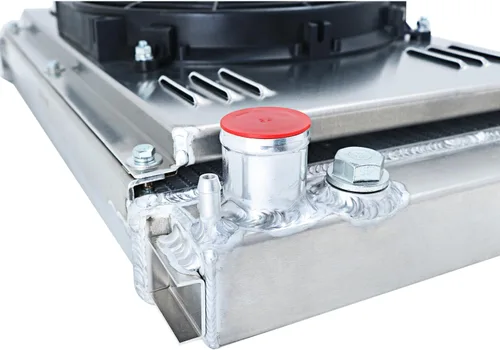 Vista 4 de Radiadores de motor de repuesto automotriz Ventilador de cubierta de radiador de 3 filas con kit de relé de termostato para Porsche 944 2.5L 2.7L
