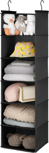 Vista 11 de GRANNY SAYS Organizador Colgante de 6 Estantes para Closet, Separable en 2 Paquetes de 3 Estantes Colgantes, Organizador Colgante para Dormitorio, 6