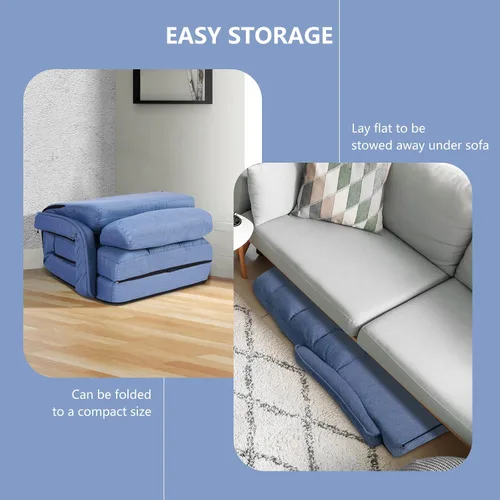 Vista 7 de Giantex Chaise Lounge - Sillón plegable multiusos para interiores con 6 posiciones ajustables, reposabrazos integrados, almohada lumbar, asiento