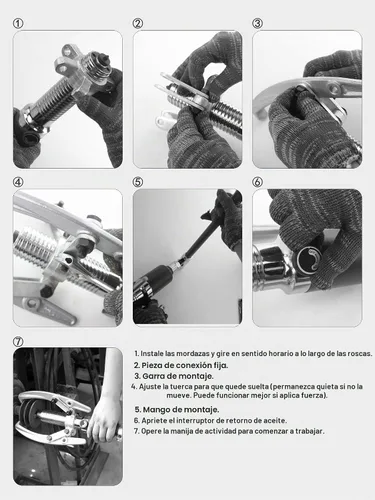 Vista 5 de Extractor de engranajes hidráulicos de 5 toneladas con alcance de 2