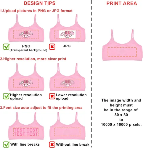 Vista 3 de Littleforbig Diseño de impresión personalizada Tu Propio Crop Top Bandeau Camisola Mensaje Personalizada Imagen Unisex Ultra Suave Rosa