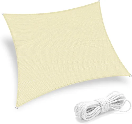 Vista 7 de E&K Sunrise - Toldo parasol rectangular de 14 x 18 pies, bloquea los rayos UV, para pérgola, patio, jardín al aire libre (beige)