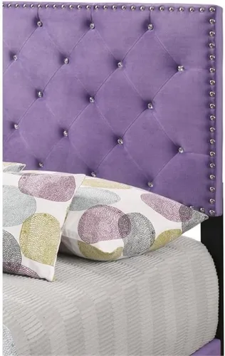 Vista 6 de Glory Furniture Suffolk - Cama individual tapizada de terciopelo, color morado