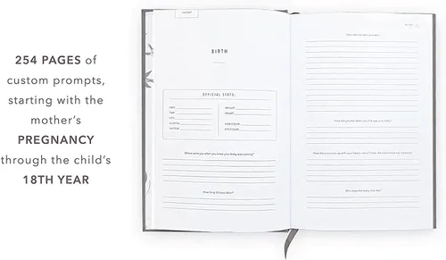 Vista 5 de Promptly Journals, Una historia completa de la infancia: desde el embarazo hasta los 18 años (Aloe Green, Leatherette) Libro para bebés y diario