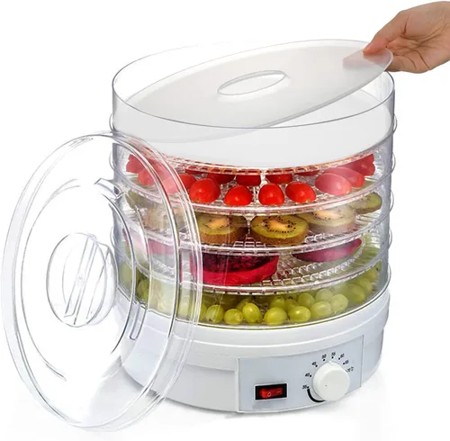 Vista 4 de ZOOFOX Paquete de 6 hojas de rollos de frutas, hojas redondas de plástico deshidratador con bordes, alfombrillas reutilizables para secadora