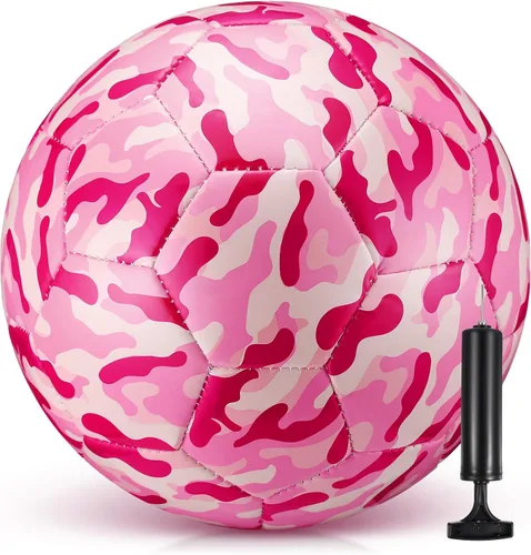 Vista 7 de Libima Balón de fútbol de camuflaje con inflador, tamaño oficial 4, para interiores y exteriores, colorido y suave, juguete para niños y niñas