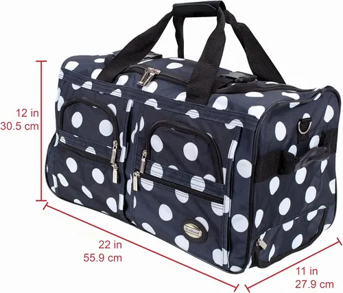 Vista 3 de Rockland Rolling Duffel Bag, Black, 22" Negro (Blackdot)