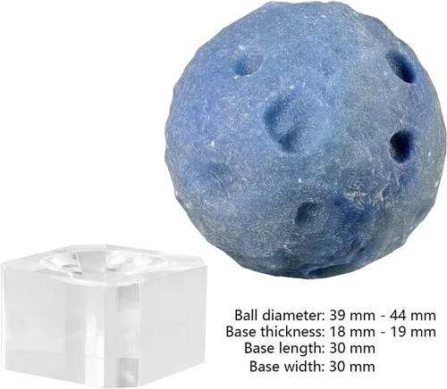 Vista 3 de Nupuyai Escultura de bola de cristal Moon Planet con soporte acrílico, esfera redonda, decoración de piedra de cristal para mesa de oficina en casa