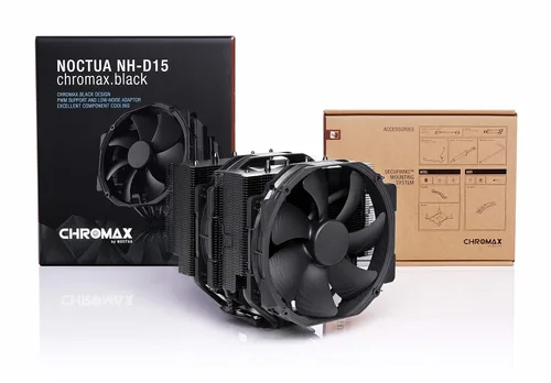 Vista 4 de Noctua NH-D15 chromax.Black, Enfriador de CPU de dos torres (140mm, negro)