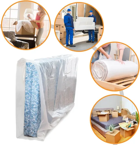 Vista 7 de Bolsas de colchón para mudanza y almacenamiento de 5 mil, tamaño individual, 1 paquete, funda protectora de colchón resistente e impermeable, bolsa