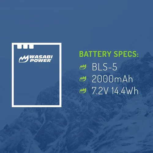 Vista 2 de Wasabi Power Batería para Olympus BLS-5, BLS-50, PS-BLS5 y E-420, E-450, E-600, E-620, Pen E-P1, E-P2, E-P3, E-PL1, E-PL3, E-PM1, OM-D E-M10 Mark