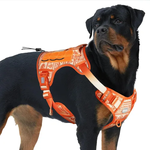 Vista 30 de Auroth - Arnés táctico para perros pequeños y medianos, sin tirones, arnés ajustable para mascotas, reflectante, K9, entrenamiento, trabajo
