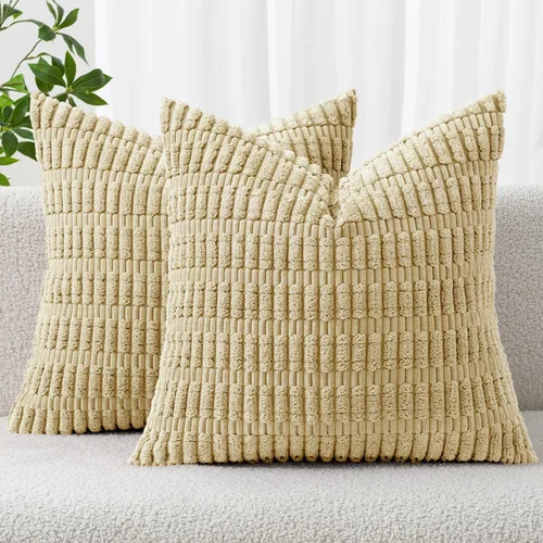 Vista 59 de MIULEE - Paquete de 2 fundas de cojín decorativas de corduroy, modernas y boho, suaves, con rayas, decoración del hogar, sofá, sala de estar, sillón