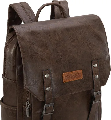 Vista 5 de Montana West × Wrangler Bolso mochila de cuero vegano de moda unisex, Café (Coffee1), Classic