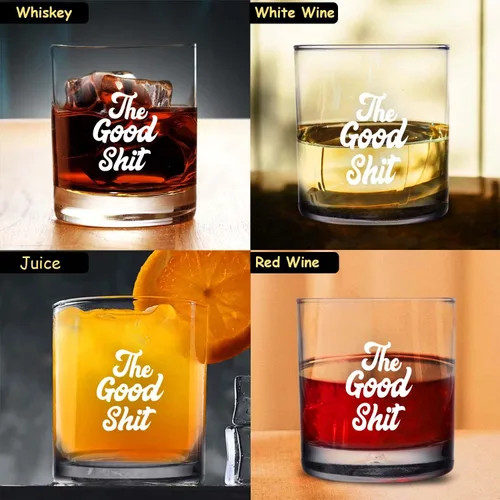 Vista 7 de The Good Sh!t Funny Whisky Bourbon Scotch Glass 11oz – Regalo de jubilación para hombres – Regalo de 40 años – Vidrio clásico de rocas antiguas