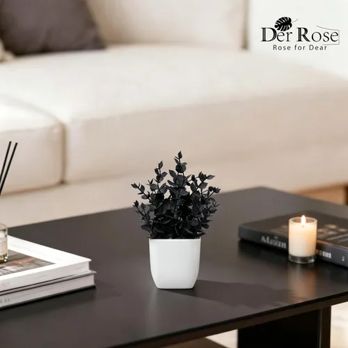Vista 9 de Der Rose 2 Pack Fake Plants for Black Bathroom Halloween Decor Negro