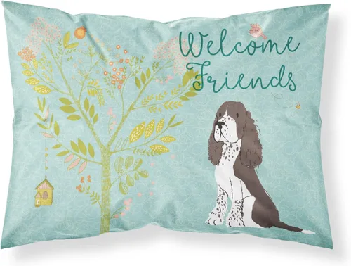 Vista 40 de Caroline's Treasures BB7625PILLOWCASE - Funda de almohada decorativa de tela con texto en inglés "Welcome Friends" Airedale Terrier estándar