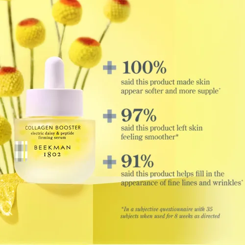 Vista 5 de Beekman 1802 Suero Facial de Firmeza con Colágeno y Péptidos Electric Daisy - Sin Fragancia - 0.5 fl oz - Aumenta la Producción de Colágeno