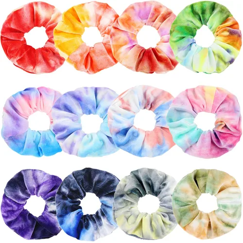Vista 11 de IVARYSS Coleteros para mujer, 12 coleteros de terciopelo negro para el cabello, soporte suave para coleta de caballo para niñas, bandas elásticas
