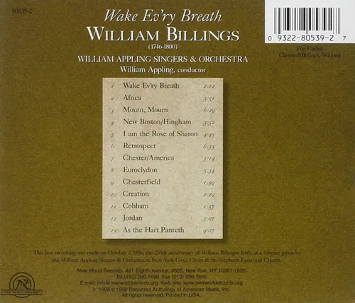 Vista 2 de Wake Ev'ry Breath - Music of William Billings