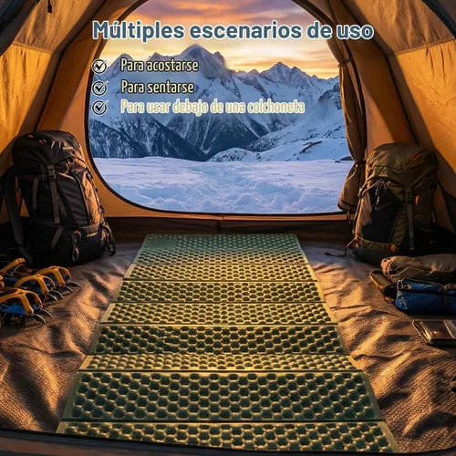 Vista 6 de YIKI - Colchoneta de espuma de celda cerrada para campamento, 72.8 x 22 pulgadas, alfombrilla de dormir de espuma plegable ultraligera con capa