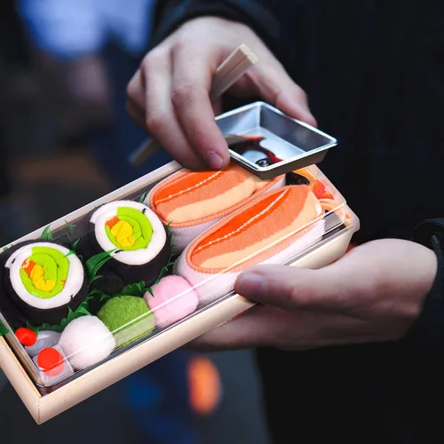 Vista 4 de AGRIMONY Funny Sushi Socks Box for Men Teen Boys - Sushi Lovers Food Socks-Fathers Birthday Christmas Gift Stocking Stuffers