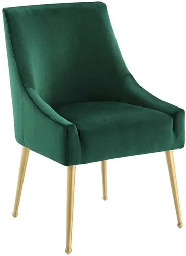 Vista 8 de Modway Discern - Juego de 2 sillas de comedor tapizadas de terciopelo de rendimiento, color gris