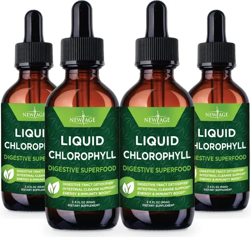 Vista 7 de NEW AGE Gotas líquidas de clorofila - Concentrado natural - Potenciador de energía, digestión y apoyo del sistema inmunológico, desodorante interno