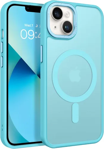 Vista 25 de BENTOBEN Funda magnética para iPhone 13 y iPhone 14 [compatible con Magsafe] Funda translúcida mate para iPhone 13/14, delgada, a prueba de golpes