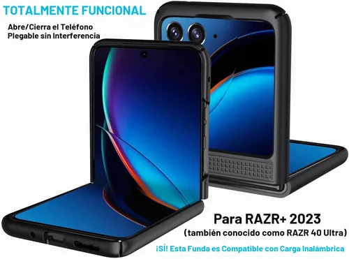 Vista 9 de Combo de funda para Motorola RAZR Plus 2023 Funda de teléfono con clip para cinturón - Negro