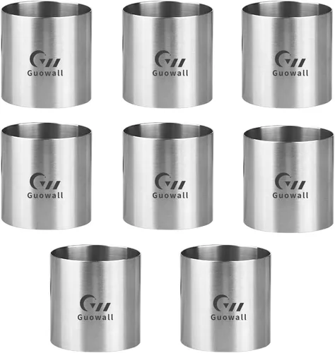 Vista 7 de Molde de Aro para Tartas Paquete de 8 Mini Moldes de Mousse de Acero Inoxidable Sin Costuras Cortador de Pastel para Hornear Moldes Redondos