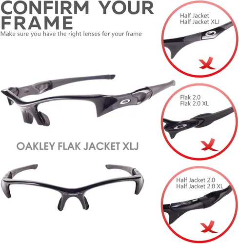 Vista 5 de Walleva Replacement Lenses And Rubber Kit For Oakley Flak Jacket XLJ Sunglasses - Multiple Options Available