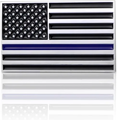Vista 6 de Adhesivo metálico 3D de bandera estadounidense negra para automóvil, 3.15 x 2 pulgadas, emblema de aleación de zinc para camión, automóvil, Negro