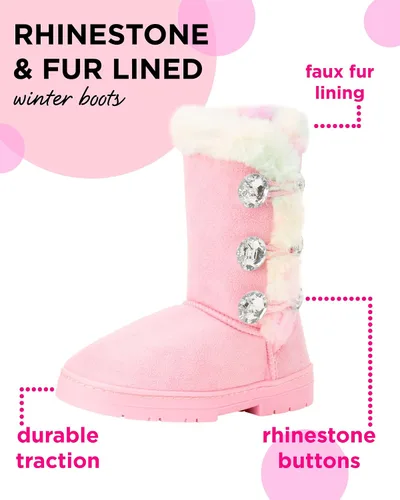 Vista 2 de bebe Girl's Fur Lined Winter Boot with Rhinestone Details (ToddlerLittle GirlBig Girl)