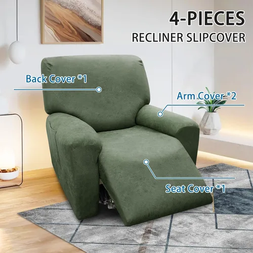 Vista 131 de Fundas para Sillón de 2 Piezas con Cojín en T, Fundas de Aspecto de Cuero para Sofá, Fundas para Sillas, Protector de Muebles Elástico, Funda