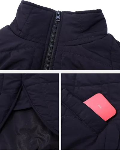 Vista 5 de Omoone Chaqueta acolchada acolchada con cremallera para mujer, abrigo de plumón acolchado de gran