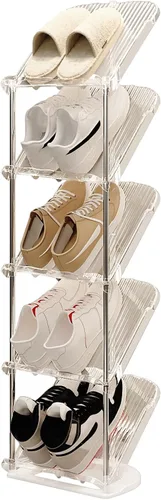 Vista 10 de YYW Estante para zapatos estrecho vertical, estante para zapatos para entrada, organizador de almacenamiento de zapatos de esquina para espacios
