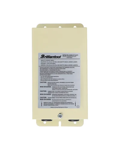 Vista 8 de Transformador de luz de piscina de 100 W - Convierte 120 V CA a 12 V/13 V/14 V CA - Transformador de bajo voltaje multigrifo - Certificado UL
