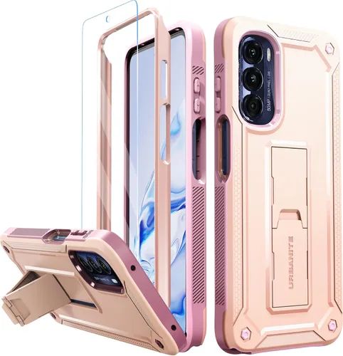 Vista 21 de URBANITE Funda protectora resistente a prueba de golpes para Motorola Moto G Stylus 4G (2022), de grado militar, con protector de pantalla y soporte