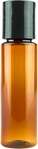 Vista 8 de Botellas de plástico ámbar (paquete de 12) – Botella de plástico ámbar de 1 onza con tapas de rosca; se utiliza como champú reutilizable, loción