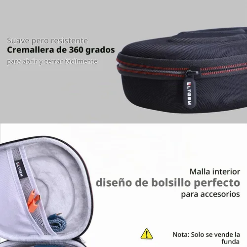 Vista 6 de Funda para auriculares JBL Tune 780NC/770NC/530BT/730BT/720BT/670NC 1. Exterior negro + gris