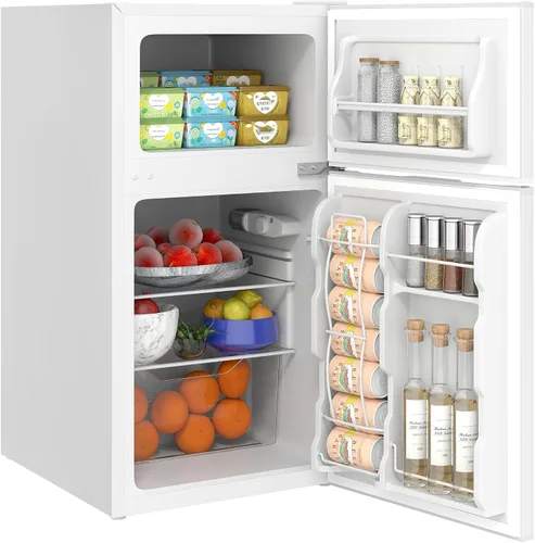 Vista 15 de HOMCOM Mini refrigerador de 4 pies cúbicos con congelador con puerta