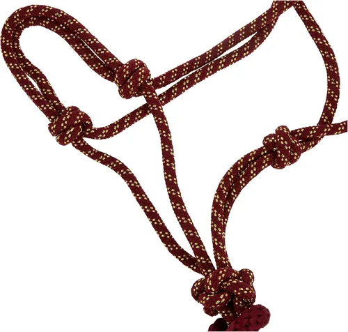 Vista 3 de Weaver Leather trenza de diamantes cuerda halter y plomo Sangria/Oro, caballo promedio