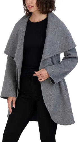 Vista 4 de TAHARI Women's Double Face Wool Blend Wrap Coat with Oversized Collar