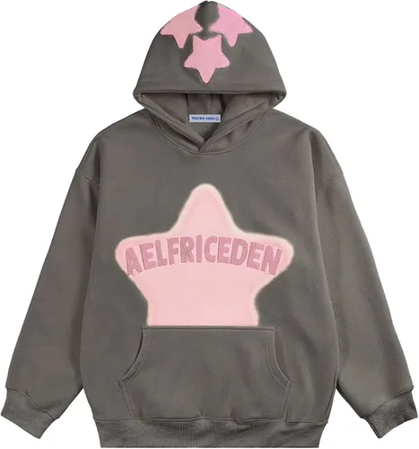 Vista 9 de Aelfric Eden Sudaderas con capucha gráficas para hombre Y2K, sudadera con capucha impresa, sudadera casual de gran tamaño, manga larga