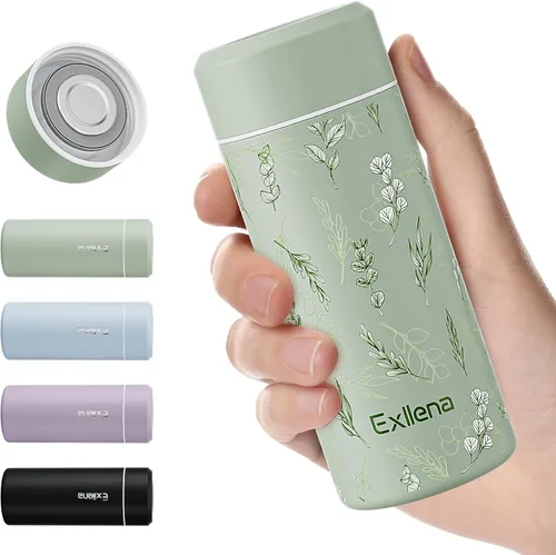 Vista 25 de 【Mejorado】Exllena Botella de Agua Aislada Pequeña 8 oz/250ml – Mini Botella de Agua Aislada para Bebidas Calientes y Frías, Botella de Agua Pequeña