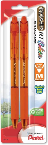 Vista 12 de Pentel RSVP RT Colors - Bolígrafo retráctil (1.0mm) trazo medio, color rosa, barril, tinta rosa, caja de 12 (BK93CRP-P)