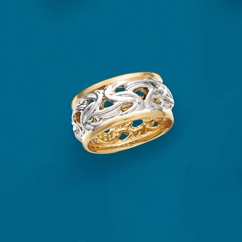 Vista 4 de Ross-Simons Italian 2-Tone Sterling Silver Byzantine Ring