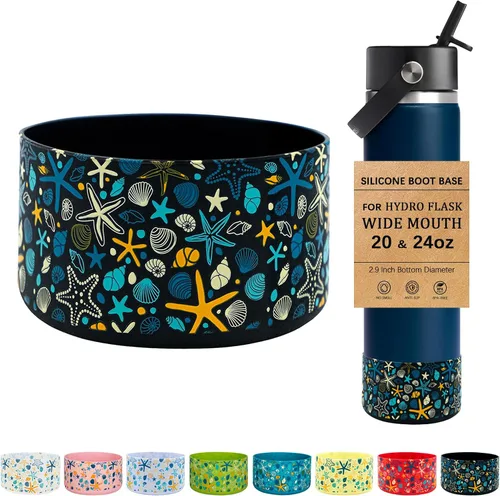Vista 36 de HEYSKAY Funda Protectora de Silicona para Botellas de Agua Hydro Flask de Boca Ancha de 12oz 16oz 18oz 21oz 24oz Protector de Fondo y Otras Botellas