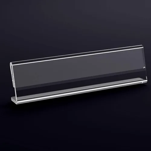 Vista 3 de AITEE - Paquete de 12 placas de identificación de acrílico para escritorios, placa de identificación de escritorio transparente de 2 x 8 pulgadas